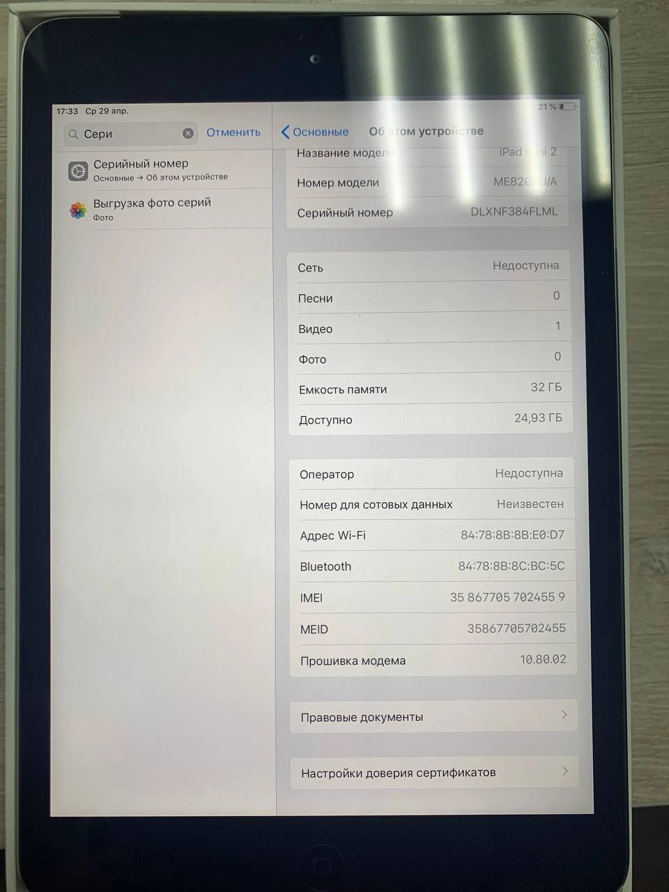 Планшет ipad mini 2 2015